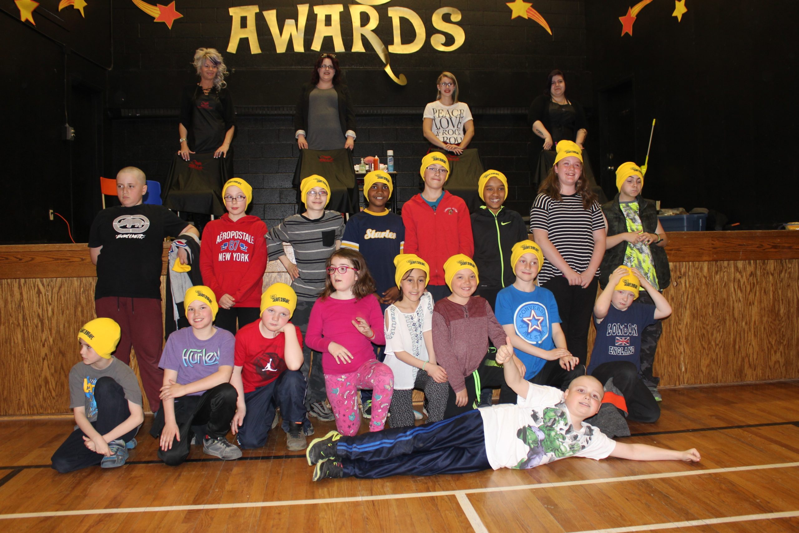 17 shavers posing after a successful shave!
