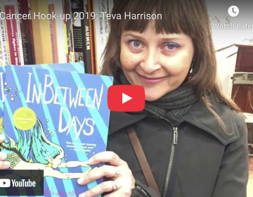 A YouTube Thumbnail showing Teva holding a copy of her book, In Between Days