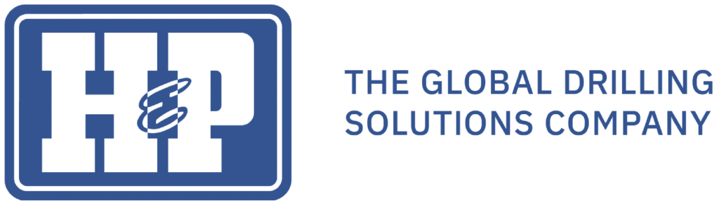 The logo with a white H&P on a deep blue background with the words "The global drilling solutions company" to the right.